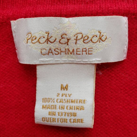 Peck & Peck Cashmere 100% 2 Ply Red Polo Neck Size M - Picture 6 of 10